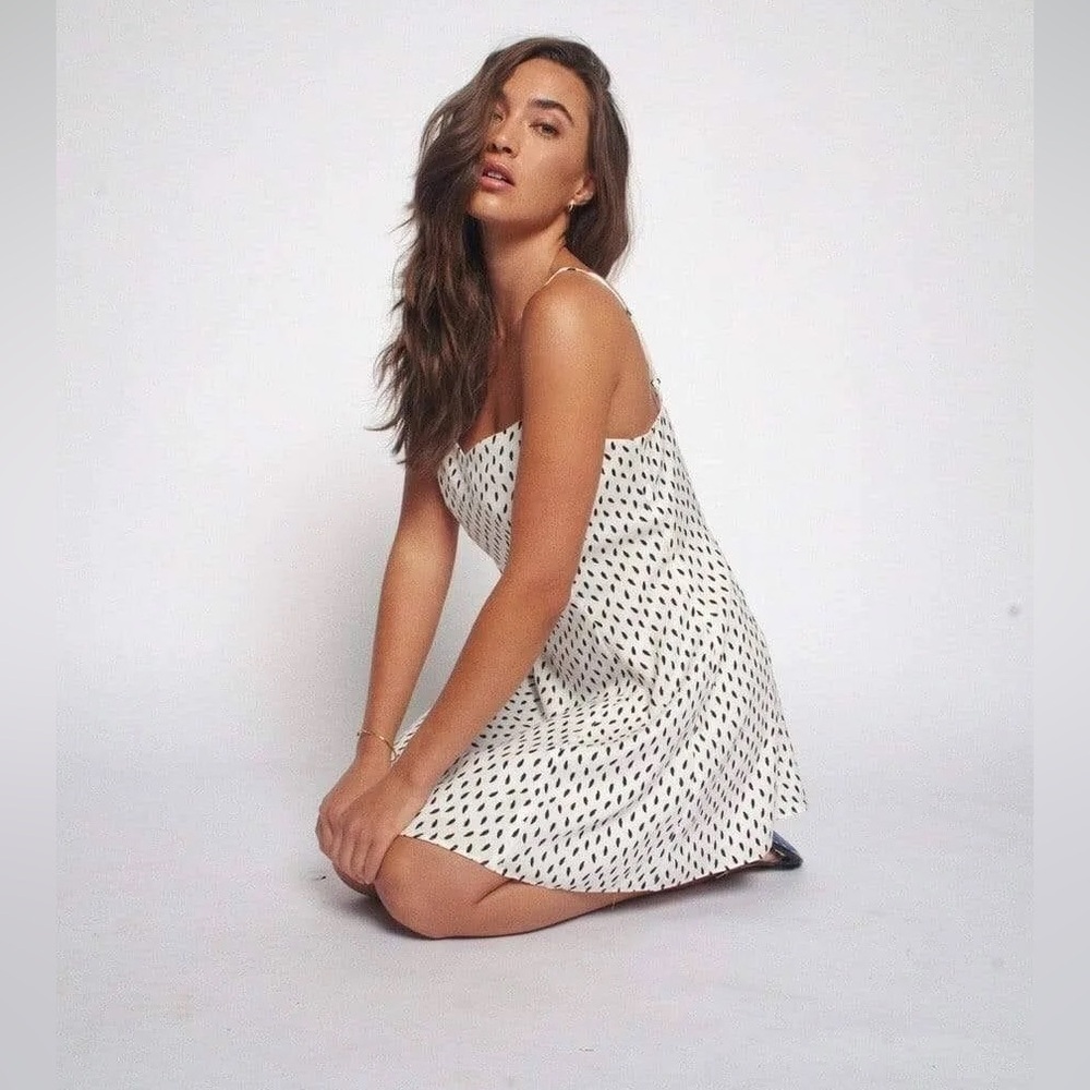 Sur La Cote Elsa Black And White Dot Dress Made In Usa (108) — image 5 of 8